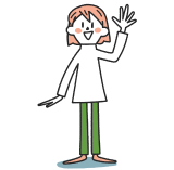 手を振る日本の少女のイラスト