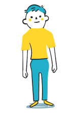 黄色いTシャツを着た人物のイラスト