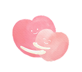 ハートがハグしているイラスト